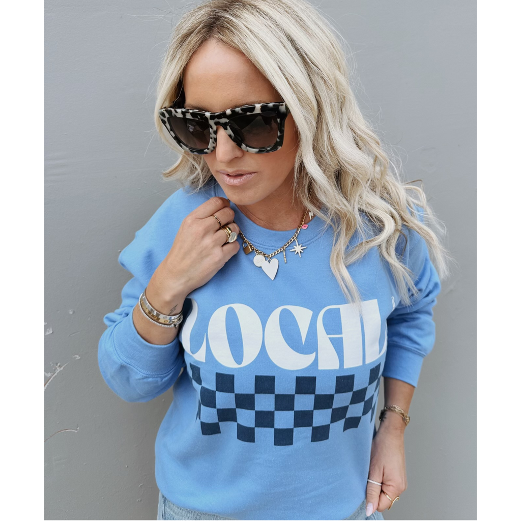 Local Beach Checker Crew Fleece